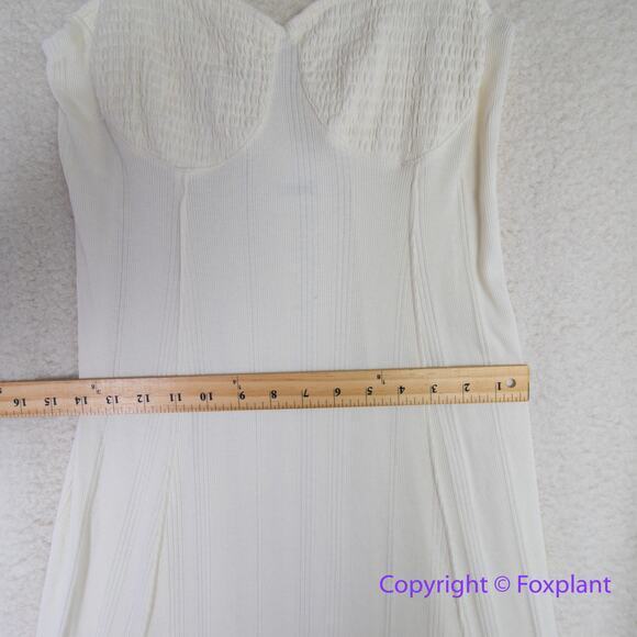 New!  FREE PEOPLE BEACH AVIVA RIBBED MIDI DRESS IN IVORY, size L - Picture 8 of 16